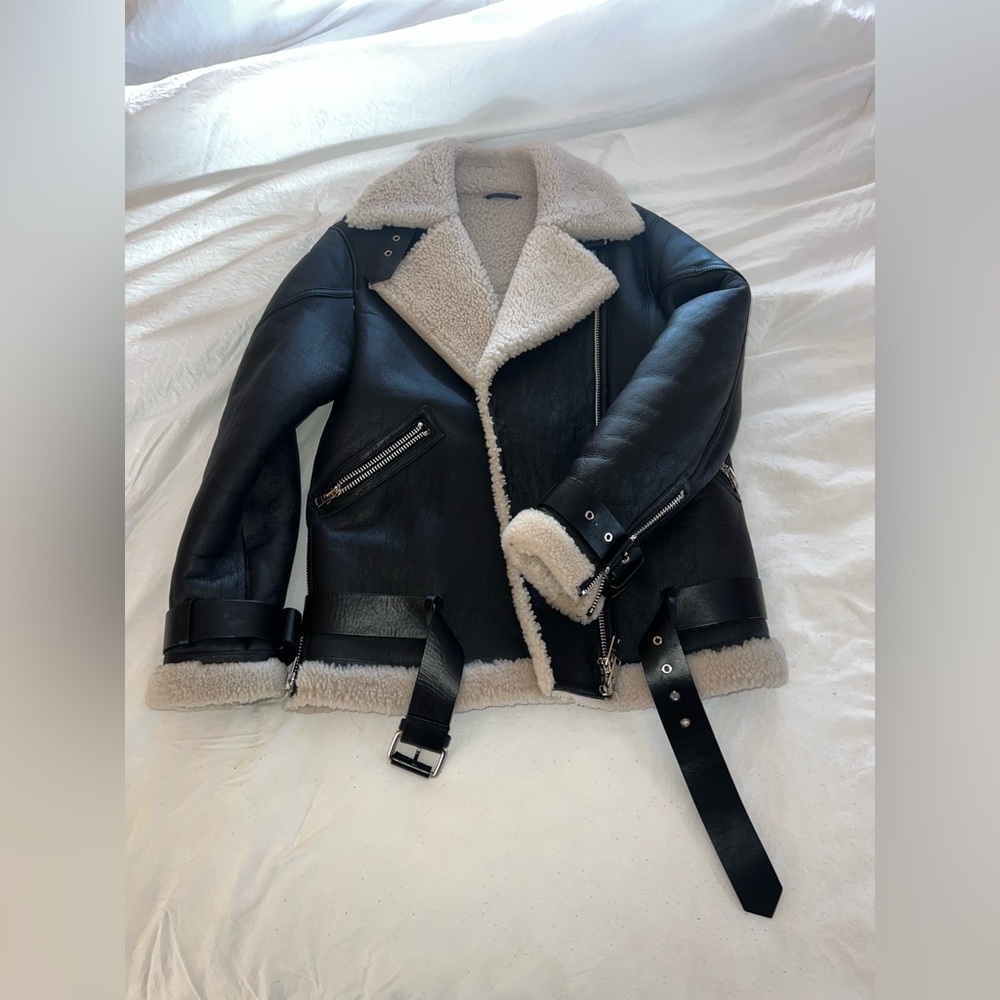 Allsaints real leather and sheepskin jacket Medium